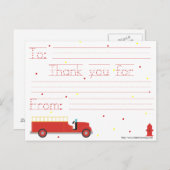 Firetruck dankt u nota neemt van (met traceable briefkaart (Voorkant / Achterkant)