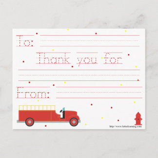 Firetruck dankt u nota neemt van (met traceable briefkaart