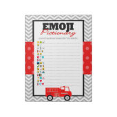 Firetruck Emoji Pictionary Baby shower Game Pack Notitieblok (Linkerzijde)