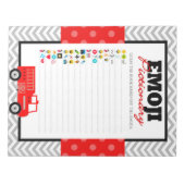 Firetruck Emoji Pictionary Baby shower Game Pack Notitieblok (Voorkant)