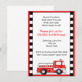 Firetruck Fire Truck Man Verjaardagsfeestuitnodigi Kaart (Voorkant / Achterkant)