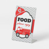 Firetruck Food Party Display Reclamebord Met Voetstuk (Voorkant)