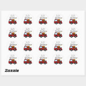 Firetruck Fun Ronde Sticker (Vel)
