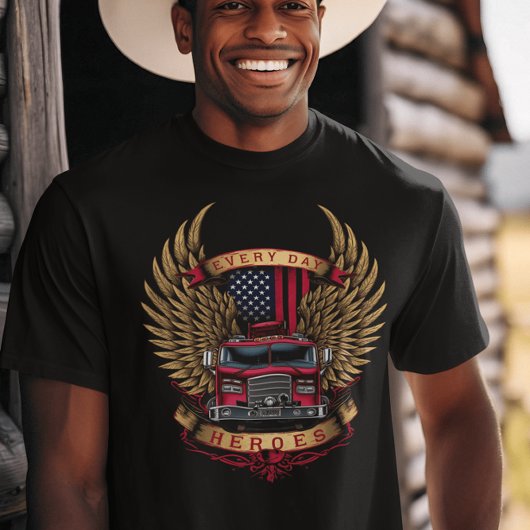 Firetruck Heroes With Wings T-shirt