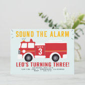 FIRETRUCK INVITE KAART (Staand voorkant)