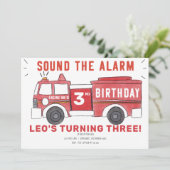 FIRETRUCK INVITE KAART (Staand voorkant)
