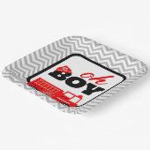 Firetruck Jongen Baby shower Party Papieren Bordje (Gebogen)