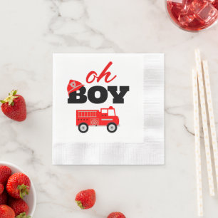 Firetruck Jongen Baby shower Party Servet