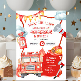Firetruck Kid's Birthday Kaart