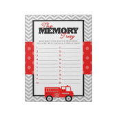 Firetruck Memory Tray Baby shower spel - 40 Pack Notitieblok (Linkerzijde)