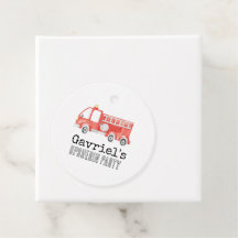 Firetruck Party Labels