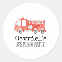 Firetruck Party Sticker