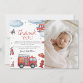 Firetruck Photo Thank You Card Kaart (Voorkant)