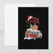 Firetruck Santa Sleigh Fireman-kerstvuurgevechten Kaart (Voorkant / Achterkant)
