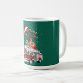 Firetruck Santa Sleigh Fireman-kerstvuurgevechten Koffiemok (Voorkant rechts)