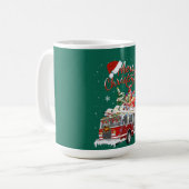 Firetruck Santa Sleigh Fireman-kerstvuurgevechten Koffiemok (Voorkant links)