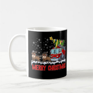 Firetruck Santa Sleigh Fireman-kerstvuurgevechten Koffiemok