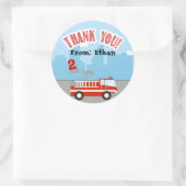 Firetruck Verjaardag Bedankt Sticker Label Naam to (Tas)