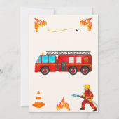 Firetruck verjaardagsfeestje bedankje bedankkaart (Achterkant)