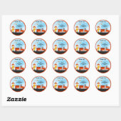 Firetruck Verjaardagsfeestje Favor Stickers (Vel)