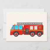 Firetruck verjaardagsfeestje foto uitnodiging (Achterkant)