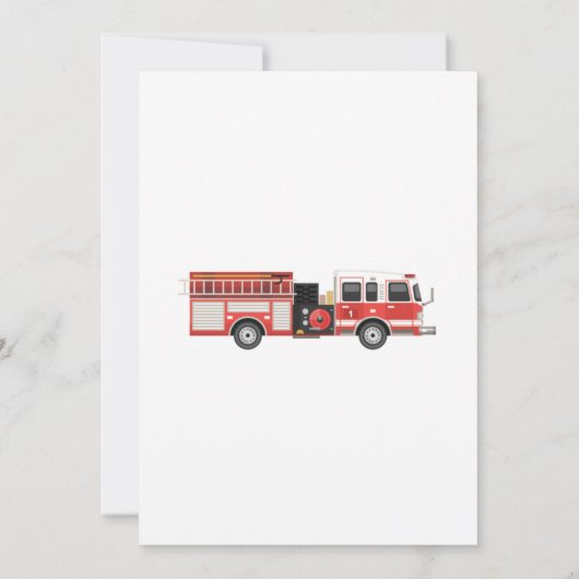 Firetruck verjaardagsuitnodiging Brandweerman uitn Kaart (Achterkant)