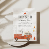 Firetruck verjaardagsuitnodiging Brandweerman Uitn Kaart