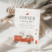 Firetruck verjaardagsuitnodiging Brandweerman Uitn Kaart