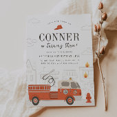 Firetruck verjaardagsuitnodiging Brandweerman Uitn Kaart