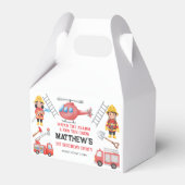Firetrucks Boy 1st Birthday | Cute Little party Bedankdoosjes (Voorkant Zijde)