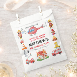 Firetrucks Boy 1st Birthday | Cute Little party Bedankzakje