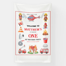 Firetrucks Boy 1st Birthday | Cute Little party Spandoek