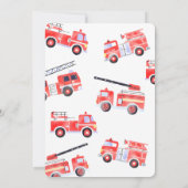 Firetrucks Boy 3e verjaardag Kaart (Achterkant)