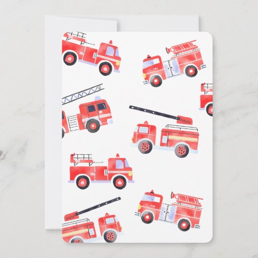 Firetrucks Boy 3e verjaardag Kaart (Achterkant)