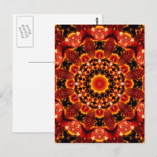 Firewalk, Abstracte Spirituele quest in Flames Briefkaart (Voorkant / Achterkant)