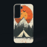 Firewatch Forest Moon Telefoonhoes Samsung Galaxy Hoesje<br><div class="desc">Een eenzame tent zit onder een enorme rode maan in een humeurig boslandschap - ideaal voor buitenliefhebbers en avonturiers.</div>