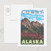 Fireweed & Mountains - Curry, Alaska Briefkaart (Voorkant / Achterkant)