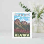 Fireweed & Mountains - Curry, Alaska Briefkaart (Staand voorkant)