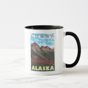 Fireweed & Mountains - Curry, Alaska Mok