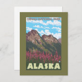 Fireweed & Mountains - Denali Nat'l Park, Briefkaart (Voorkant / Achterkant)