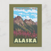 Fireweed & Mountains - Denali Nat'l Park, Briefkaart (Voorkant)