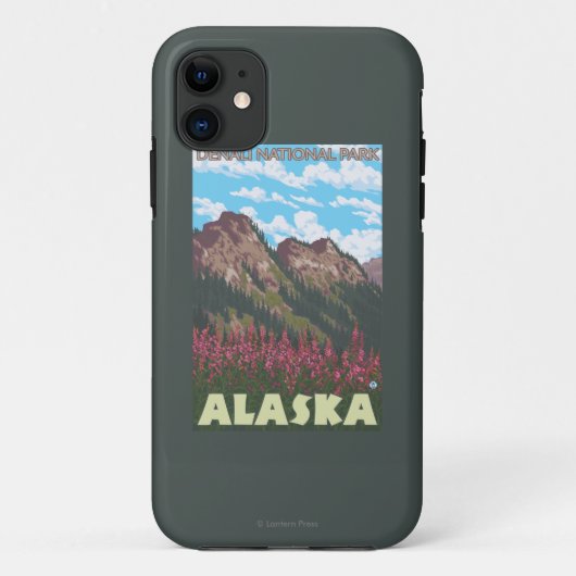 Fireweed & Mountains - Denali Nat'l Park Case-Mate iPhone Case (Achterkant)