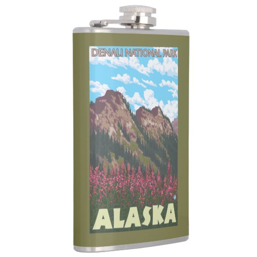 Fireweed & Mountains - Denali Nat'l Park Heupfles (Rechts)