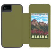 Fireweed & Mountains - Denali Nat'l Park Incipio iPhone Portemonnee Hoesje (Agenda Open)