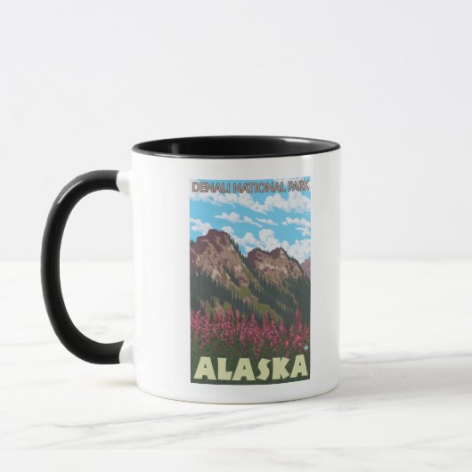 Fireweed & Mountains - Denali Nat'l Park, Mok (Links)