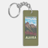 Fireweed & Mountains - Denali Nat'l Park Sleutelhanger (Voorkant Links)