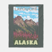 Fireweed & Mountains - Latouche, Alaska Fleece Deken (Voorkant)