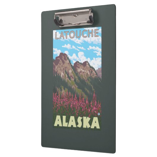 Fireweed & Mountains - Latouche, Alaska Klembord (Links)