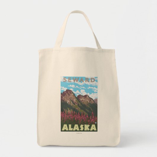 Fireweed & Mountains - Seward, Alaska Tote Bag (Voorkant)
