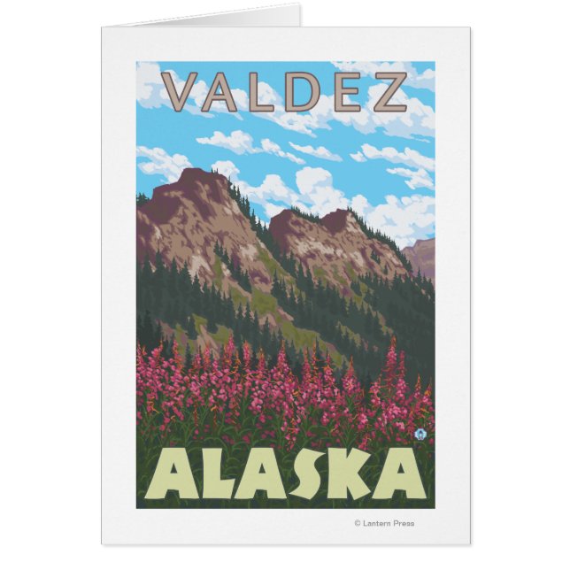 Fireweed & Mountains - Valdez, Alaska (Voorkant)